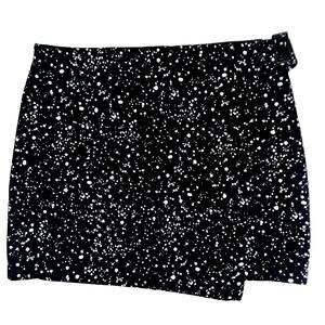 ‎Kate Spade black & white faux wrap skirt 8